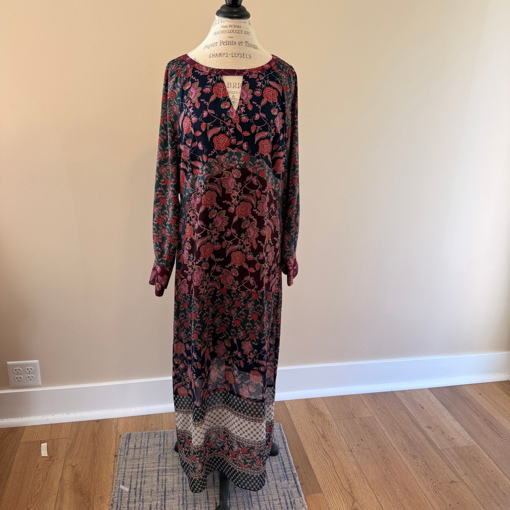 Cabi Women's‎ Festive Retro Flower Maxi Boho Dress Size XL